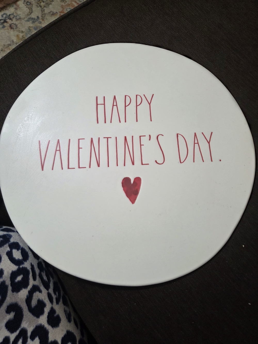 Rae Dunn Interchangable Cake Plate Topper "Happy Valentine's Day" No Base Rj1